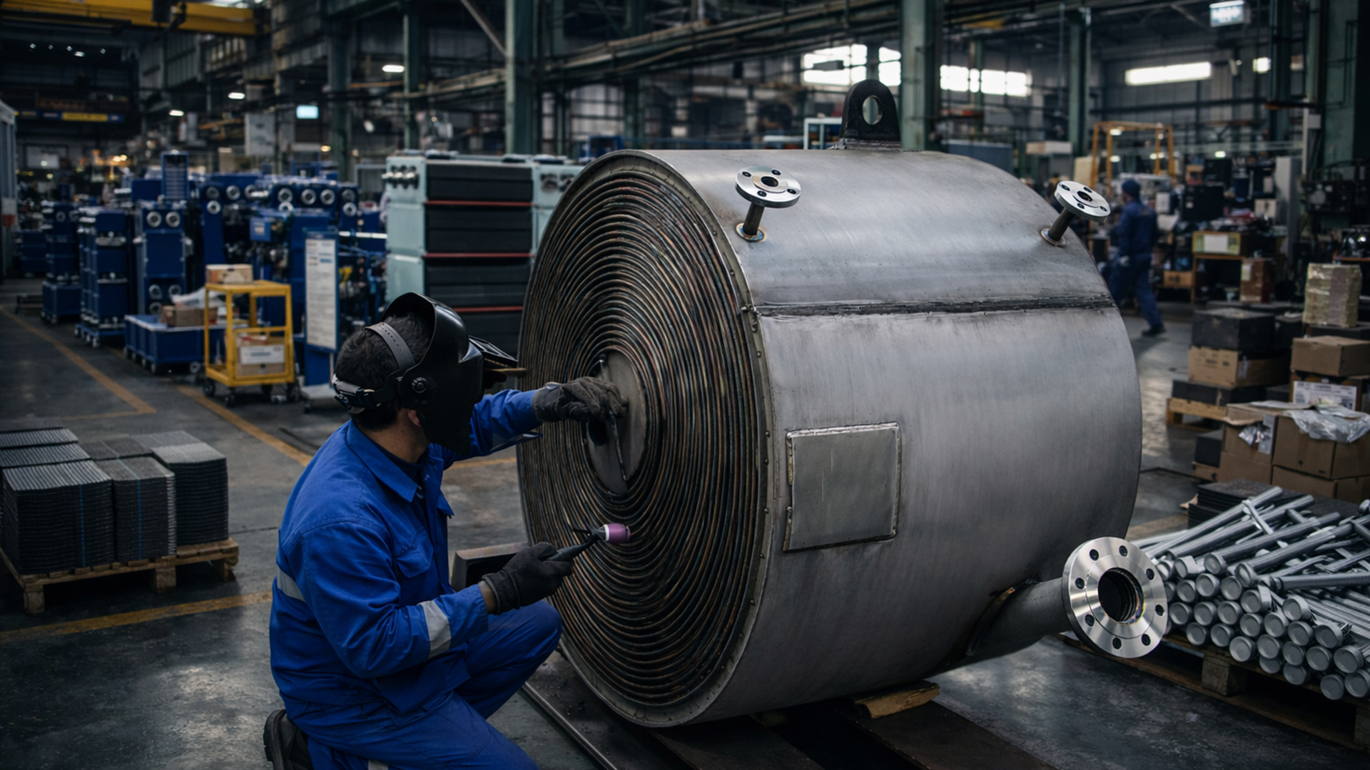 Spiral exchanger fabrication at HEXNOVAS