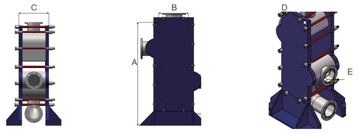 HEXNOVAS FW-PB08 Plate & Block Heat Exchangers dimension drawing