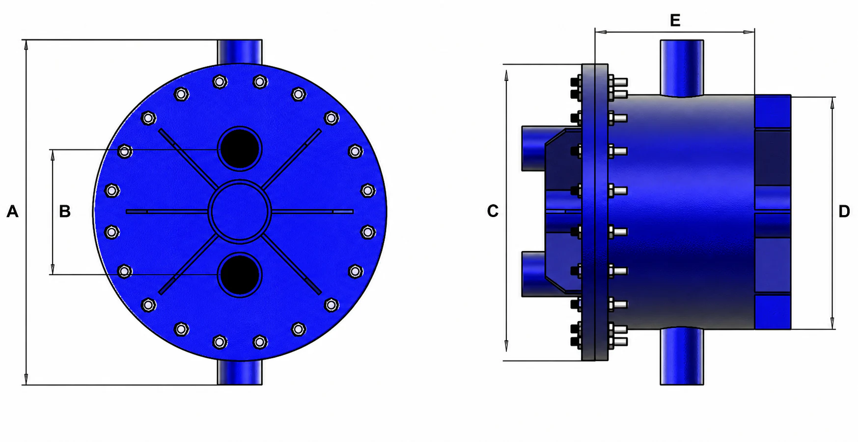 HEXNOVAS BPS16 Plate & Shell Heat Exchangers dimension drawing