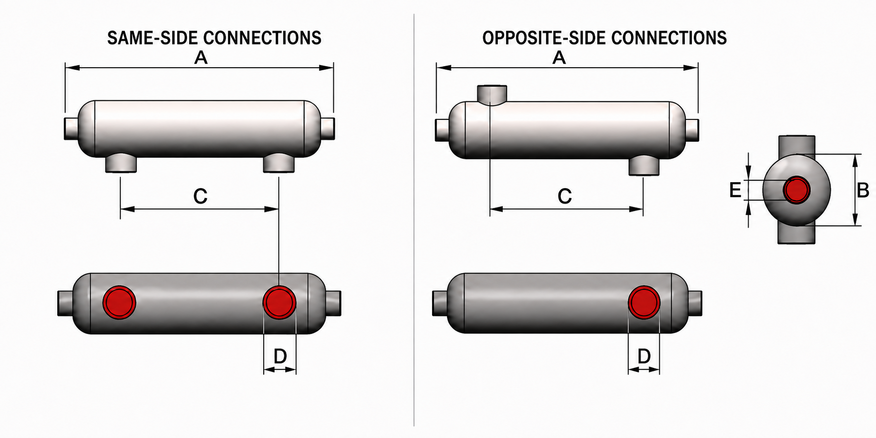 HEXNOVAS ST16 / SP55 Swimming Pool Heat Exchangers dimension drawing