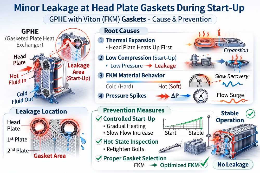 Minor Leakage at Head Plate Gaskets During Start-Up of GPHE with Viton (FKM) Gaskets technical article