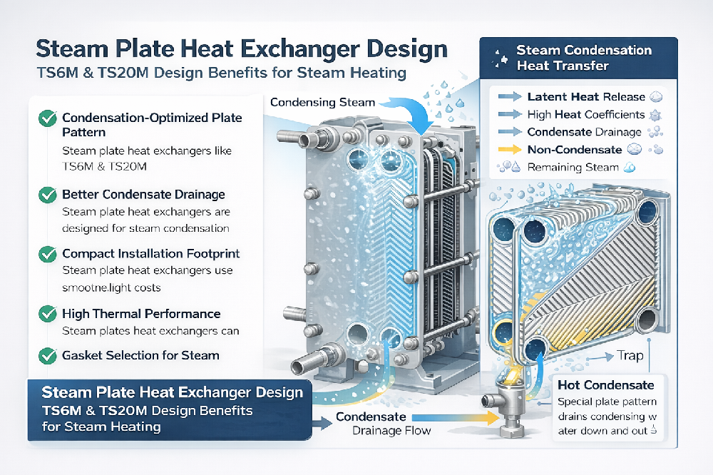 Steam Plate Heat Exchanger Design: Why Special Plates Like TS6M & TS20M Are Used for Steam Heating technical article