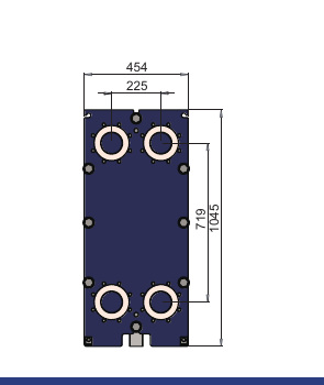 HEXNOVAS BH100BW Semi-Welded Plate Heat Exchangers dimension drawing