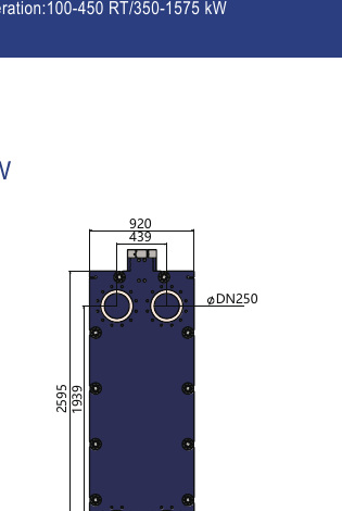 HEXNOVAS BH200HW Semi-Welded Plate Heat Exchangers dimension drawing