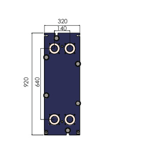 HEXNOVAS BH60HW Semi-Welded Plate Heat Exchangers dimension drawing