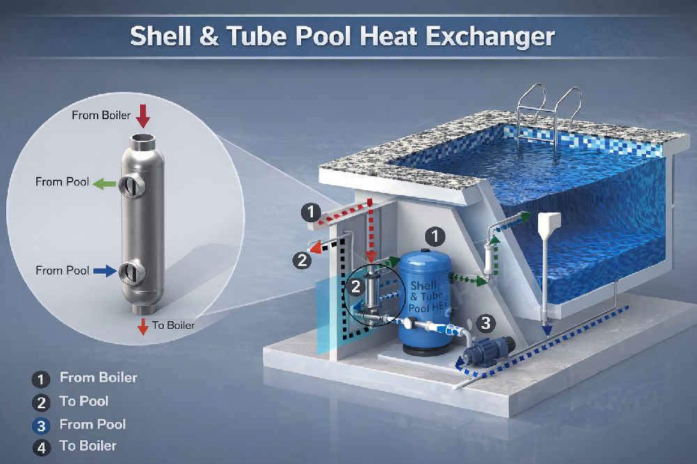 Why shell and tube heat exchanger dominate pool heating