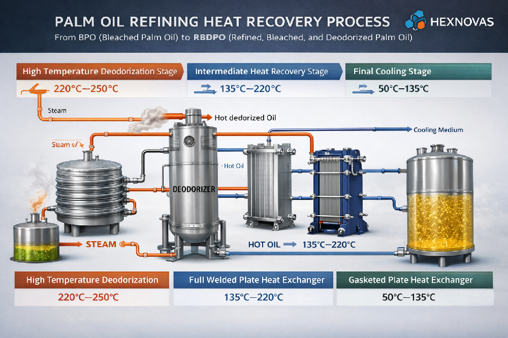 Palm Oil Refining Heat Exchanger Solution for BPO to RBDPO Processing