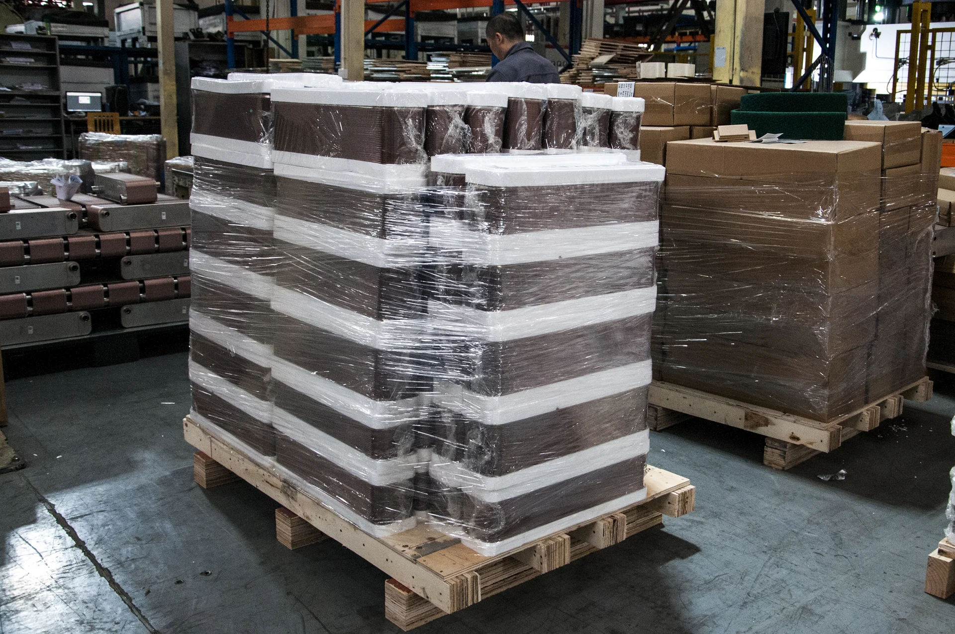 Packed brazed plate heat exchangers ready for shipment