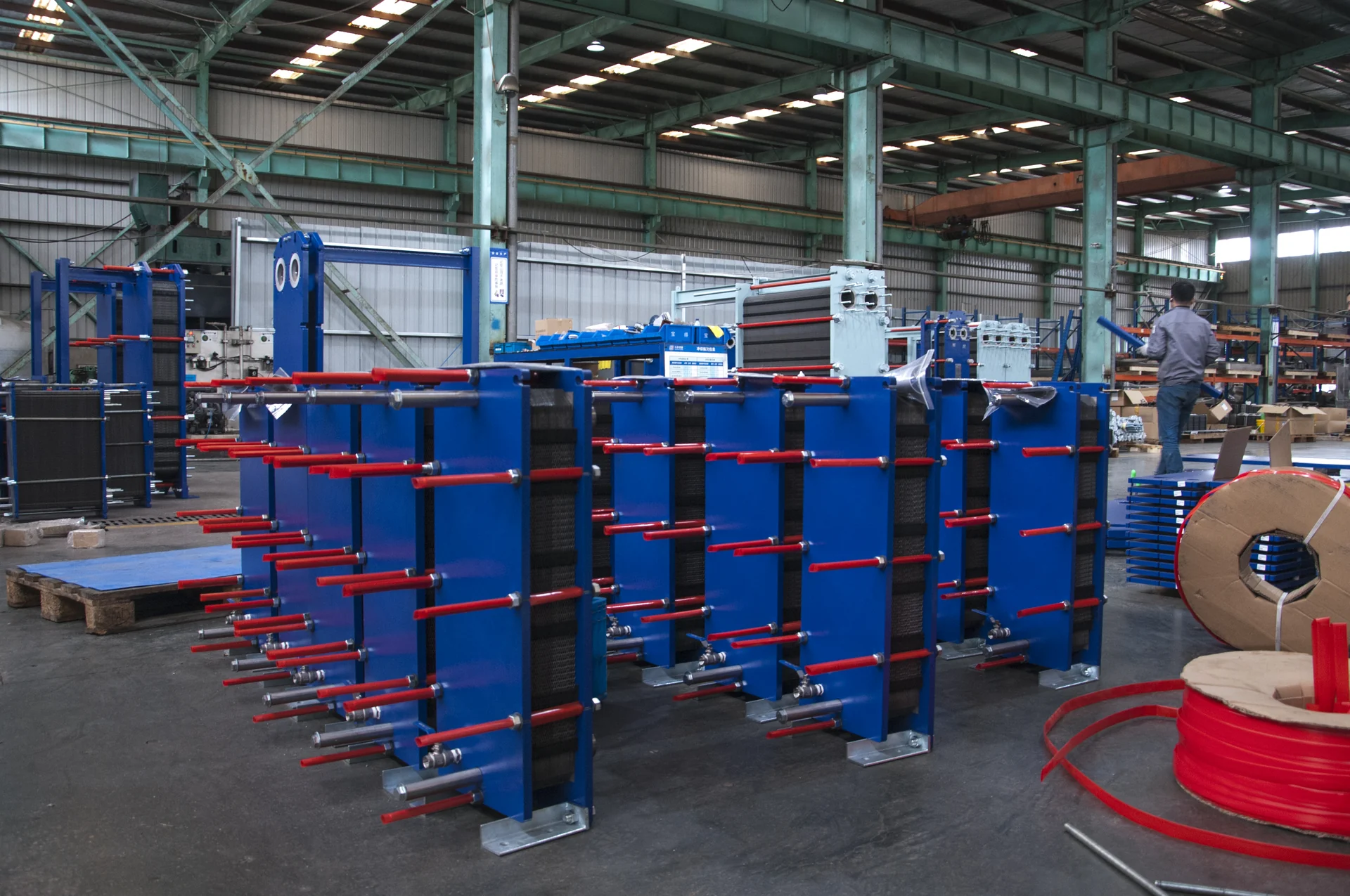 Gasketed plate heat exchanger production lineup at HEXNOVAS